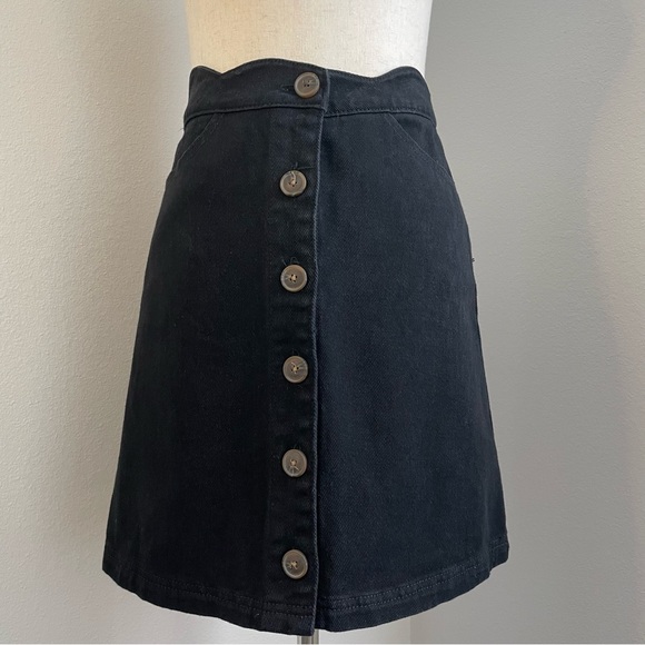 Blu Pepper Black Denim Mini Skirt Small - Picture 4 of 10